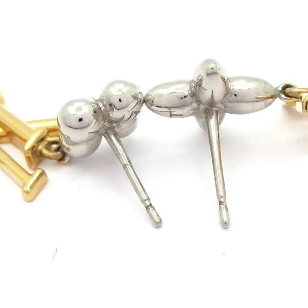 Louis Vuitton Pendant LV Iconic Flower Earrings M01287 Silver Gold Clear